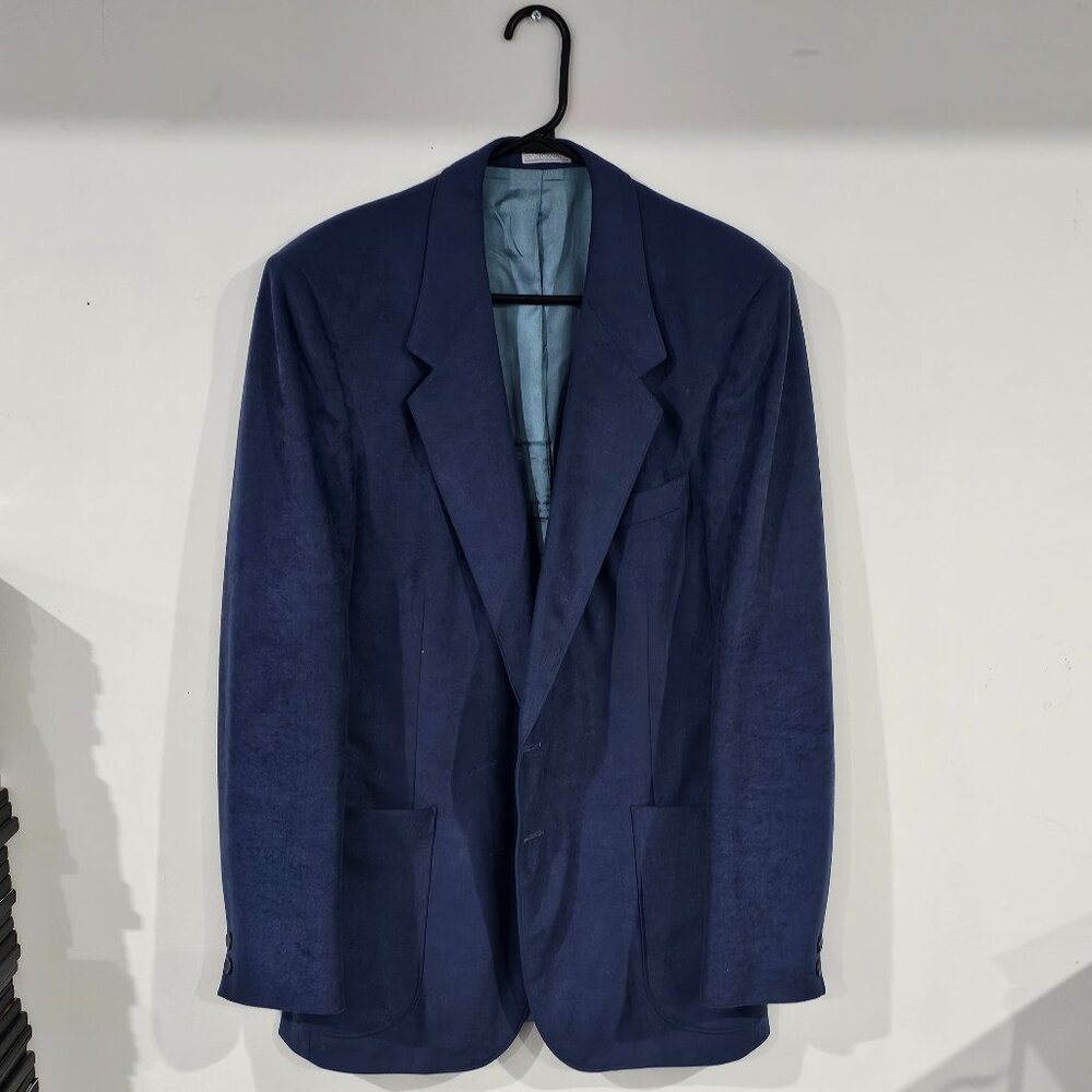 Henley Blue suede sports Blazer Blue satin interior 3 button up front